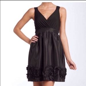 Max and Cleo black taffeta rosette dress